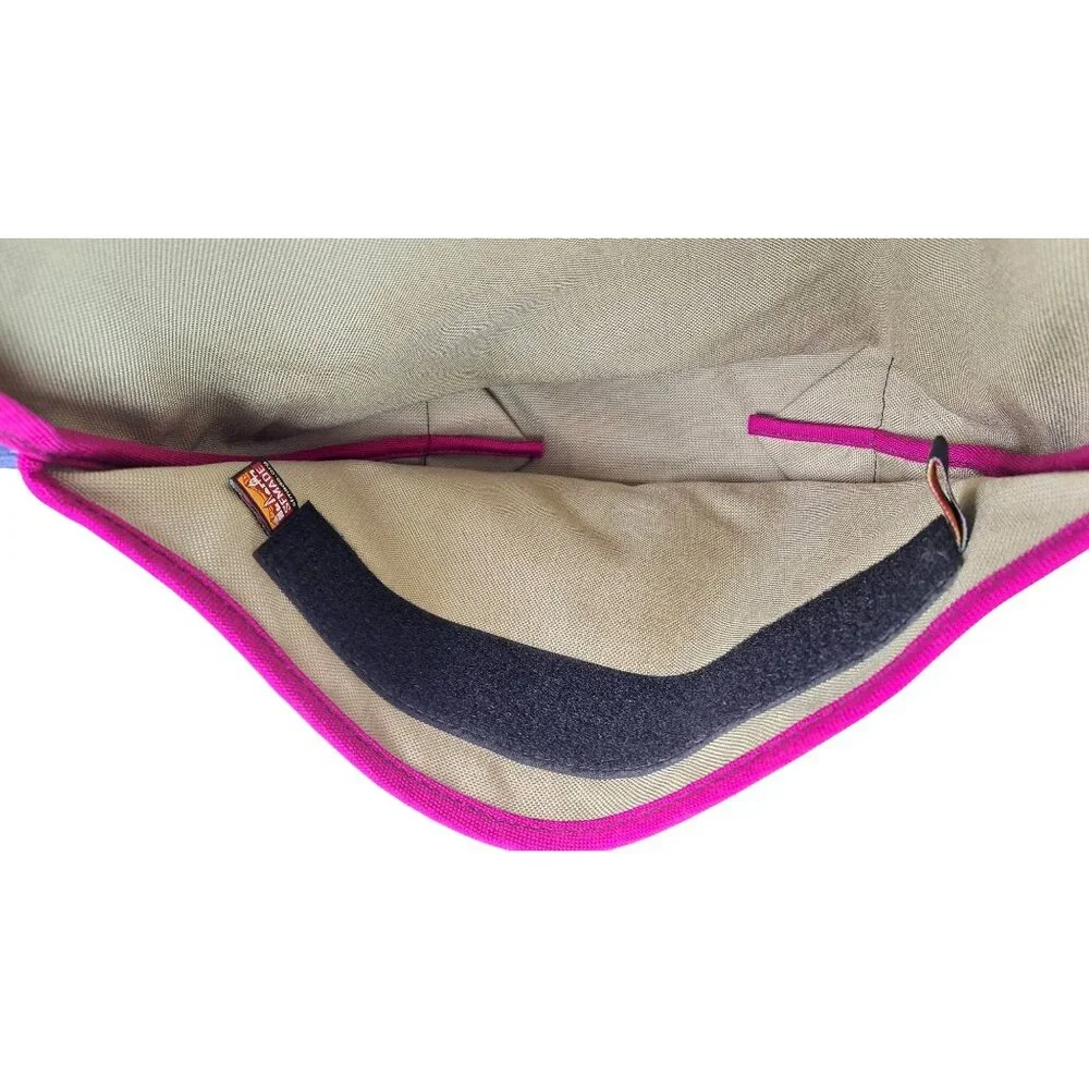 Rickshaw Small Zero Messenger Bag Adjustable Strap Blue Pink Canvas Francisco